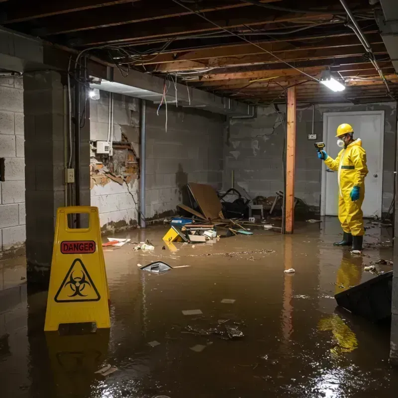 Flooded Basement Electrical Hazard in Prestbury, IL Property